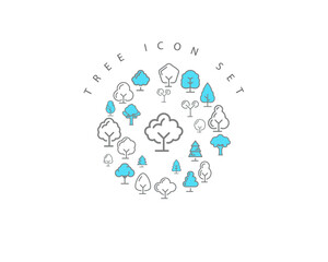 tree icon set desing.