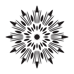 black mandala flower design with white background vector illustrator.