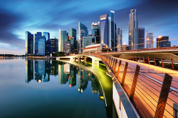 Singapore skyline with skyscraper - Asia - obrazy, fototapety, plakaty