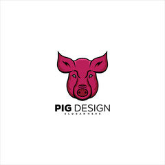 PIg logo design mascot color