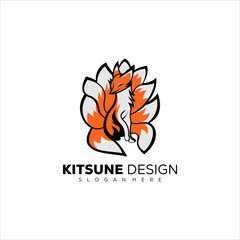 Wolf logo design mascot  color