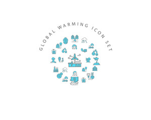 global warming icon set design.