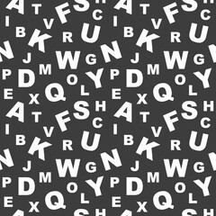 Seamless pattern vector. Letters geometric backdrop illustration. Abstract wallpaper, graphic background, fabric, textile, print, wrapping paper or package design.