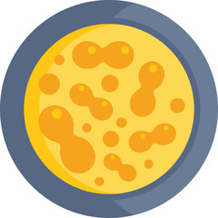 Health bacteria icon flat vector. Petri dish. Medical experiment isolated