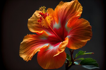 Hibiscus Flower, closed up flora (Ai generated)