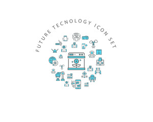future tecnology icon set desing.