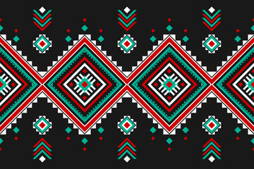 Carpet tribal pattern art. Geometric ethnic seamless pattern traditional. American, Mexican style. Design for background, wallpaper, illustration, fabric, clothing, carpet, textile, batik, embroidery.