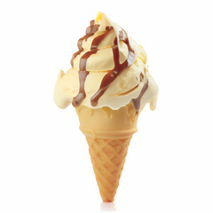 Close up shot of Ice Cream isolated on white background. Collection of recipes popular in USA.