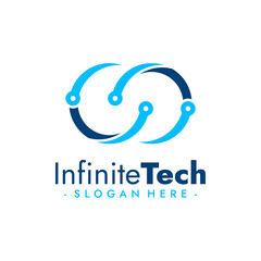 Obraz premium Infinity Technology Logo. Digital network and science design. Vector Illustration