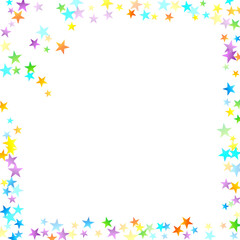 Rainbow Festive Confetti. Carnival Star Falling.