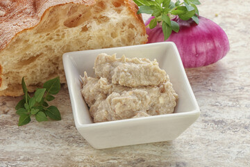 Jewish traditional cuisine herring mousse Forsmak