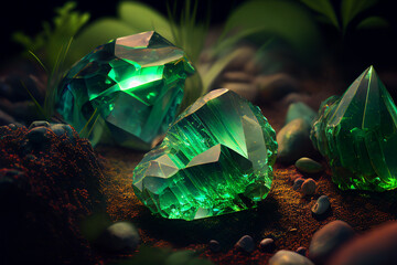 Green magic crystals