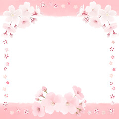Obraz na płótnie Canvas 桜の花束のフレーム　透過