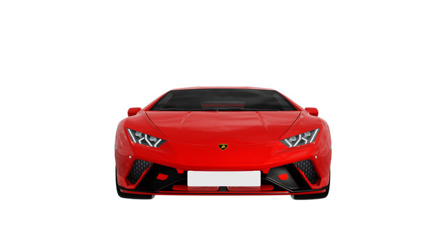 red lamborghini huracan performant sports car isolated on white, PNG TRANSPARENT