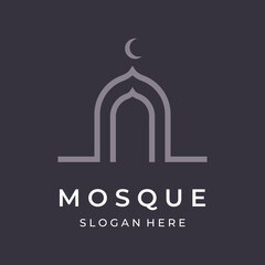 Unique,modern and creative luxury mosque Logo Template with monogram.Logo for islamic,ramadan,company.