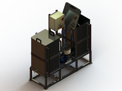 Oil Filter Machines (Rust Preventive), 3d render of building