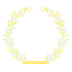 国際女性デー　ミモザアカシアのフレーム