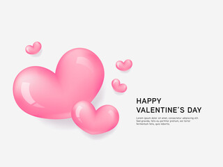 3d cartoon colorful heart shape collection, isolated on light pink background. Suitable for Valentine's Day and Mother's Day decoration.