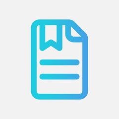 Fototapeta premium Bookmark file icon in gradient style, use for website mobile app presentation