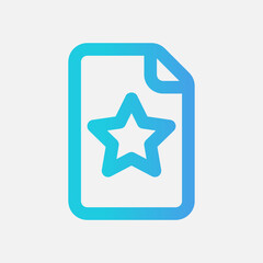 Favourite file icon in gradient style, use for website mobile app presentation