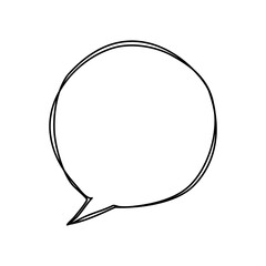 Speech bubble hand drawn on transparent background.