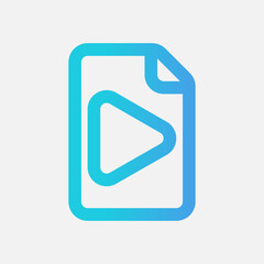 Video file icon in gradient style, use for website mobile app presentation