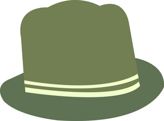 Green Fedora Hat Flat 