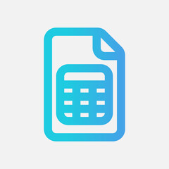 Table file icon in gradient style, use for website mobile app presentation