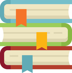 Book stack icon flat vector. Campus education. City group isolated