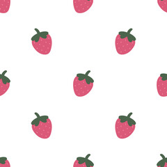 Pattern with strawberry. For card, posters, banners, printing on the pack, clothes, fabric, wallpaper, textile.