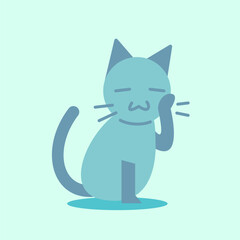 Cute cat animal illustration. Cute cat pose illustration. Cute cat flat illustration. Cute cat expression.
