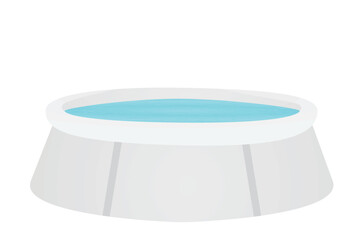 White inflatable pool. vector illustration