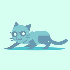 Cute cat animal illustration. Cute cat pose illustration. Cute cat flat illustration. Cute cat expression.
