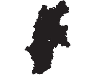 Fototapeta premium 長野県 地図 黒 イラスト