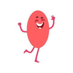 Oval math shape character, happy laughing figure personage for geometric kids classes. Isolated vector funny basic school shape with happy face. Mathematics and geometry education for kids lessons