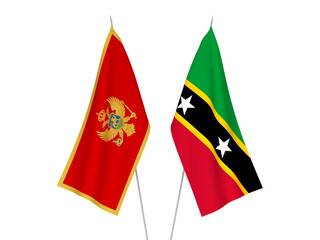 Federation of Saint Christopher and Nevis and Montenegro flags