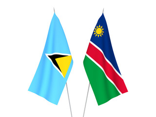 Saint Lucia and Republic of Namibia flags
