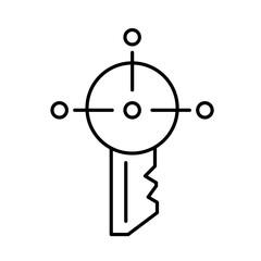 Digital key. Account authentication. Cyber security. Vector line. Editable outline stroke.