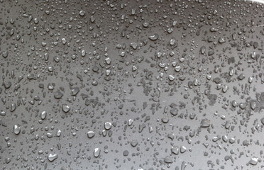 wet wooden planks of bench, background of wood texture with water drops from the rain, autumn mood