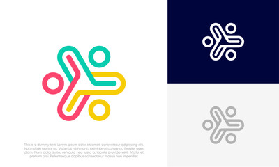 Community people, social community, human family logo abstract design vector	