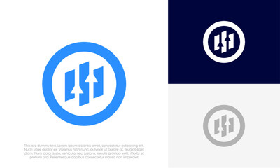 financial growth logo design vector