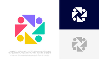 Community people, social community, human family logo abstract design vector	