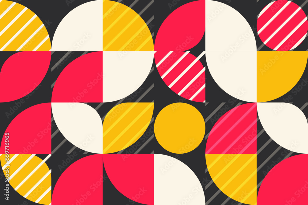 Fototapete abstract geometry pattern design of scandinavian style for business web banner. artwork with simple 