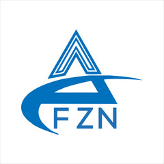 FZN letter logo. FZN blue image on white background. FZN Monogram logo design for entrepreneur and business. FZN best icon.
