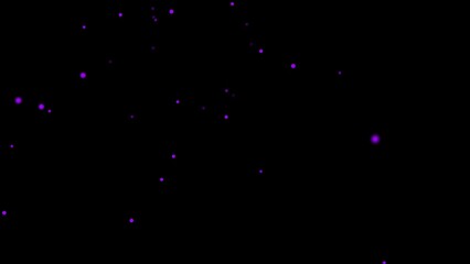 Motion design purple particles move quickly across the screen. Black background. Motion graphics purple plexus 4k, pink dust. Offset up