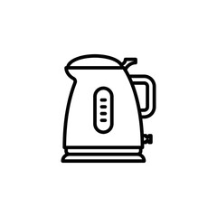 Electric kettle outline icons. Vector illustration. Editable stroke. Isolated icon suitable for web, infographics, interface and apps.