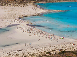 Crete, Greece. Top view of the famous Balos beach.