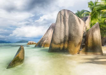 Badkamer foto achterwand Anse Source d'Argent beach in the Seychelles © Fyle