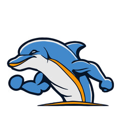 Muscular Dolphin Maskot