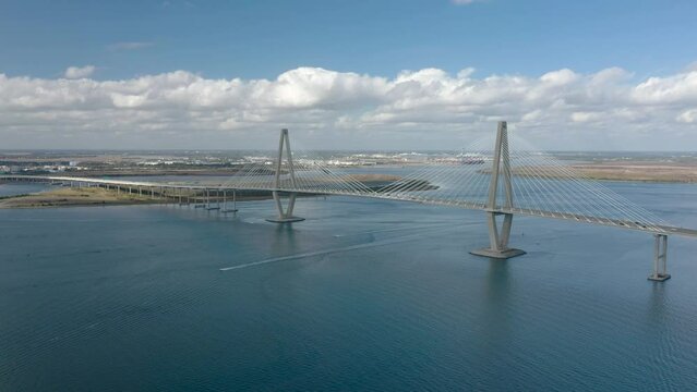 Aerial view of the Arthur Ravenel Jr. Bridge, Charleston, SC
